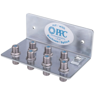Erdungsblock f&uuml;r 7 Anschl&uuml;sse mit F-Anschluss-Technik (ohne &Uuml;berspannungsschutz)