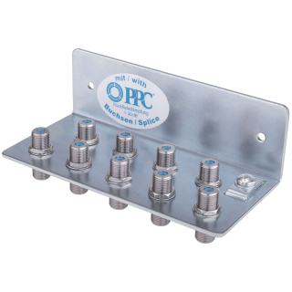 Erdungsblock f&uuml;r 9 Anschl&uuml;sse mit F-Anschluss-Technik (ohne &Uuml;berspannungsschutz)