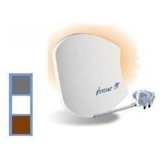 VISIOSAT BISAT G2 SMC-Multibeam Sat-Antenne für Astra + Hotbird (hellgrau / anthrazit / rot)
