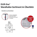 Alu-Wandhalter 20/25/35/45cm Wandabstand (Dur-Line WHA-Serie)