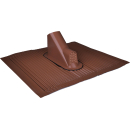 Alu- Dachpfanne mit Kabeldurchführung schwarz / rot (kunststoffbeschichtet mit Fixier- Klebestreifen)