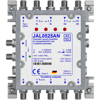 Jultec JAL0525AN Kaskadenstartverst&auml;rker 25dB mit Netzteil (Amplifier Launch 4-fach)