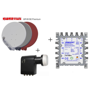 &Ouml;k&ouml;-Energie-Spar Satanlage f&uuml;r 8 Teilnehmer (Gibertini OP 85 SE Antenne + Multischalter JULTEC JRM0508T + Polytron Quattro LNB)