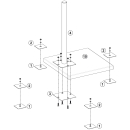 Stabilo Universal Balkonst&auml;nder/ Plattenst&auml;nder f&uuml;r 4 Gehwegplatten (Stahl feuerverzinkt oder Edelstahl / 90cm L&auml;nge)