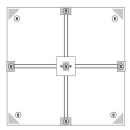 Herkules Edelstahl Balkonst&auml;nder/ Plattenst&auml;nder f&uuml;r 4 Gehwegplatte (90cm L&auml;nge)