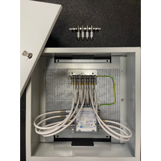 Schaltschrank + Lochblechplatte 40x40cm mit Potentialausgleich-Aufbau (incl. Dienstleistung)