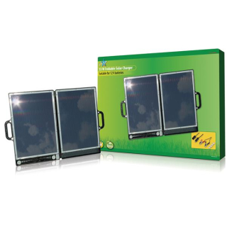 Solarpanel Ladeger&auml;t 12V/13W (faltbar im Transportkoffer mit verschiedenen Anschlusskabeln)