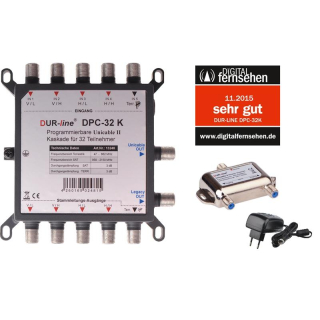 Dur-Line DPC-32 K Unicable 2 / JESS Multischalter (1x32 / 2x16 Umsetzungen oder 32 Transponder programmierbar)