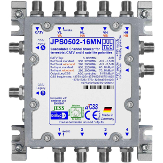 Jultec JPS0502-16MN JESS EN50607 Einkabelumsetzer f&uuml;r 1 Satellit (2x16 UBs/IDs/Umsetzungen)