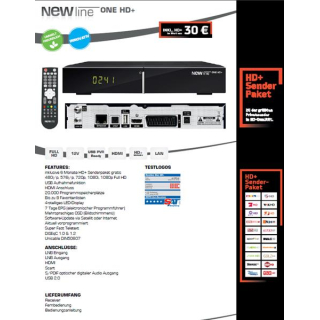 NewLine ONE HD+ (HD+ Karte f&uuml;r 6 Monate inclusive)