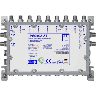 Jultec JPS0902-8T/M Unicable EN50494 Einkabelumsetzer f&uuml;r 2 Satelliten (2x8 UBs/IDs/Umsetzungen)