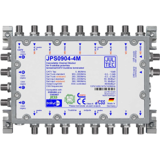 Jultec JPS0904-4M Unicable EN50494 Einkabelumsetzer f&uuml;r 2 Satelliten (4x4 UBs/IDs/Umsetzungen)
