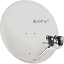 Astra/ Hotbird Satanlage f&uuml;r 12 Teilnehmer (Dur-Line 85/90 Select Antenne + Dur-Line Multifeedhalterung 2-fach + 2x Polytron Quattro-LNB + Jultec JRM0912T Multischalter 9/12)