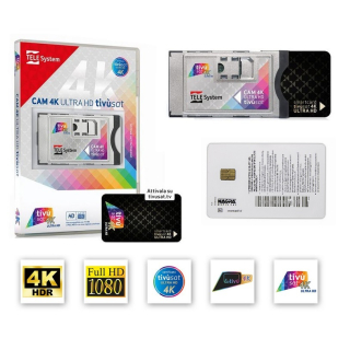 TivuSat SmarCAM 4K/UHD CI+ Modul incl. BLACK-Smartcard (Rai, Mediaset, LA7 - jetzt auch mit vielen Sendern in ULTRA-HD)