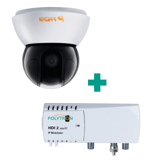 Polytron IP CAM-Set 1 (1.3 MP) IP-Kamera incl. HDI 2 multi - 2x IP in 2x DVB-C oder DVB-T Modulator (QAM / COFDM)
