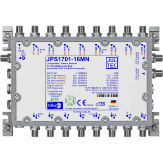 Jultec JPS1701-16M (Gen 2) JESS EN50607 Einkabelumsetzer f&uuml;r 4 Satelliten (1x16 UBs/IDs/Umsetzungen- a&sup2;CSS2 Technologie)