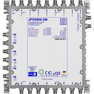 Jultec JPS0906-8M (Gen 2) Unicable EN50494 Einkabelumsetzer f&uuml;r 2 Satelliten (6x8 UBs/IDs/Umsetzungen- a&sup2;CSS2 Technologie)