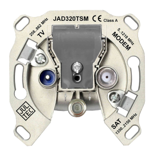 Jultec JAD320TSM Durchgangs Antennendose (20dB D&auml;mpfung / erweiterter CATV Bereich bis 1218 MHz / DOCSIS 3.1 + 4.0 tauglich))