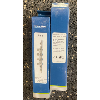 Potentialausgleichschiene f&uuml;r 4 Anschl&uuml;sse mit F-Anschluss-Technik (Spaun EB 4)