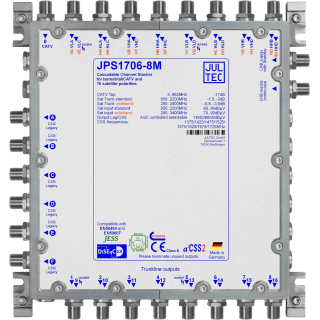 Jultec JPS1706-8M (Gen 2) JESS EN50607 Einkabelumsetzer f&uuml;r 4 Satelliten (6x8 UBs/IDs/Umsetzungen- a&sup2;CSS2 Technologie)