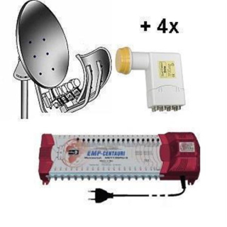 Wavefrontier Toroidal T90 Satanlage 4 Satelliten f&uuml;r 8 Teilnehmer komplett