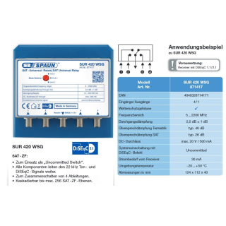 SPAUN SUR 420 WSG DiSEqC-Schalter 4in1 (Option-Position / mit Wetterschutzgeh&auml;use)
